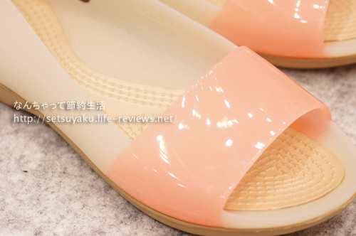 クロックスのカラーブロックフラットColorBlock flat質感詳細